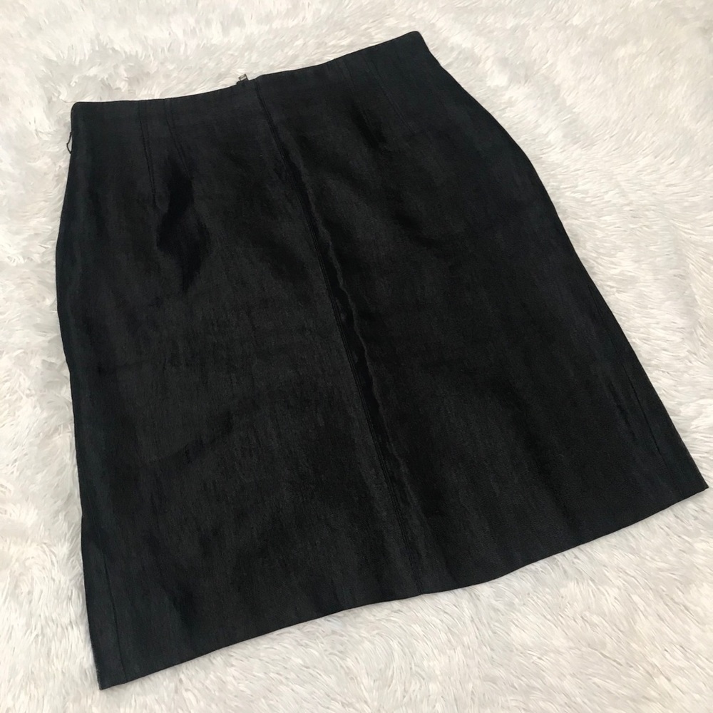 Ann Taylor Shiny Black Pencil Skirt Size 10
